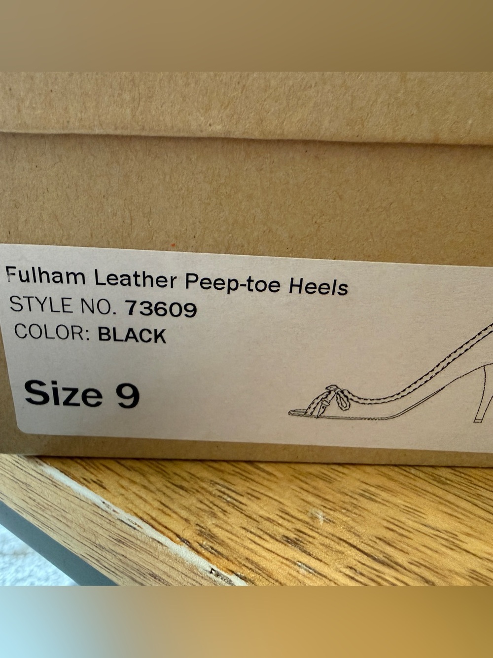 J. Crew Fulham Leather Peep-Toe Black Heels - Size 9 - Picture 12 of 12